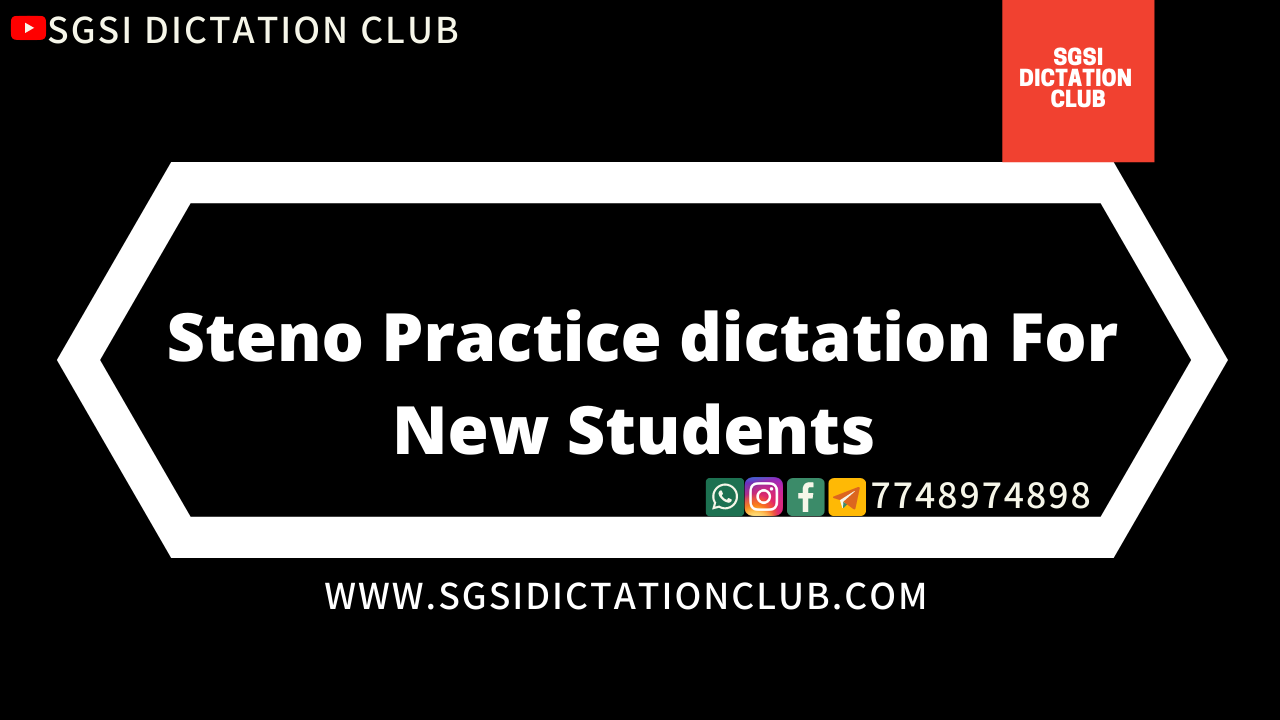 hindi Steno Practice dictation